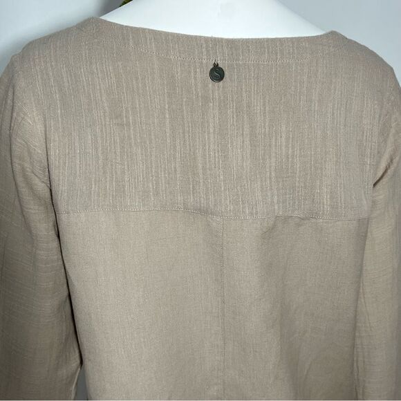Soft Surroundings Linen/Cotton Blend asymmetrical criss cross hem tunic top - S - Picture 9 of 11